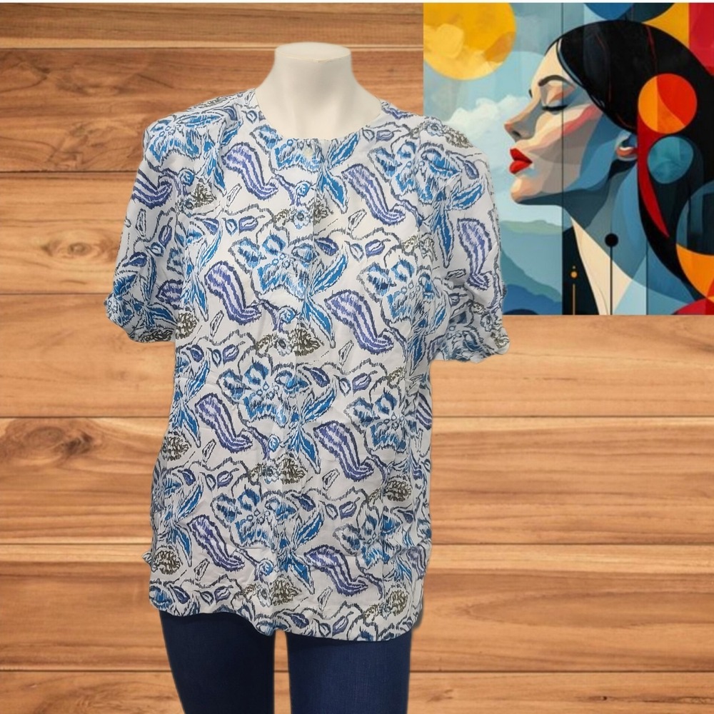 Maggie Lawrence Collection‎ Women's Large  Rayon Blouse Floral